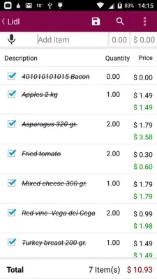 Shopping List android App screenshot 3